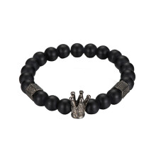 Zwarte Onyx stenen armband voor meisje gepersonaliseerd cadeau