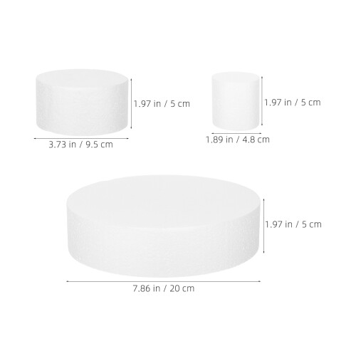 3Pcs Bolo Redondo Espuma Reutilizável Para Decoração 1