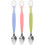 3Pcs Colheres Bebê Face Aço Inoxidável E Silicone 11