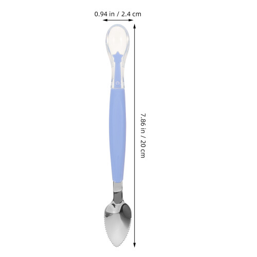 3Pcs Colheres Bebê Face Aço Inoxidável E Silicone 1