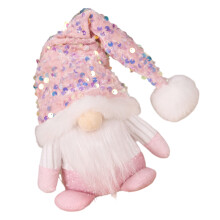 Roze kerstdwergen knuffel met hoed/rok, zacht aanvoelende stof-1
