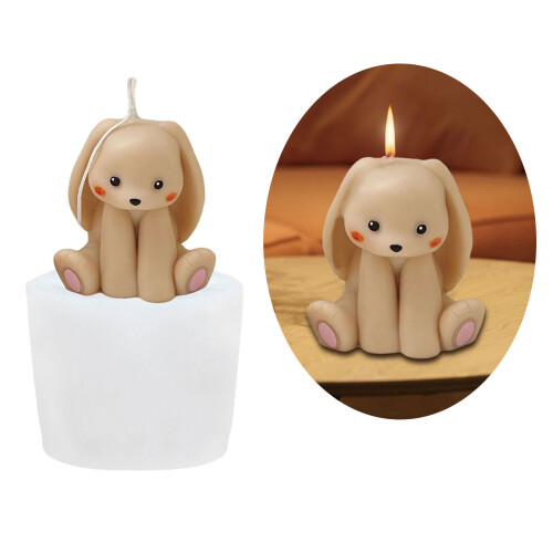 3D Rabbits Candle Mould Baking Molds Silicone Molds Plasters 1