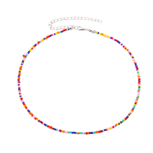 Collier de perles acryliques douces, chaîne de-couleur mélangée