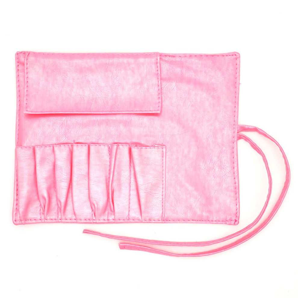 Portable Brush Holder Leather Pu, Small And Lightweight, Perfect For Carrying Makeup Brushes On Your Business Trips