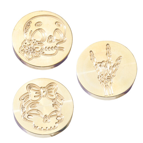 3Pcs Envelope Emboss Wax Seal Stamp Head-Combination three