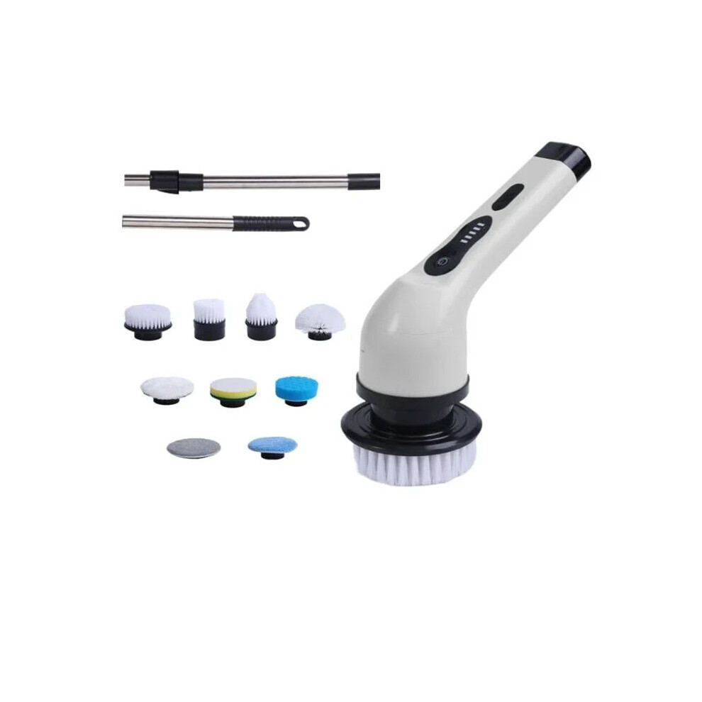 Innovative Cleaning Solution, Extension Pole Spacesaving Design Cordless Scrubber For Multiple Surfaces