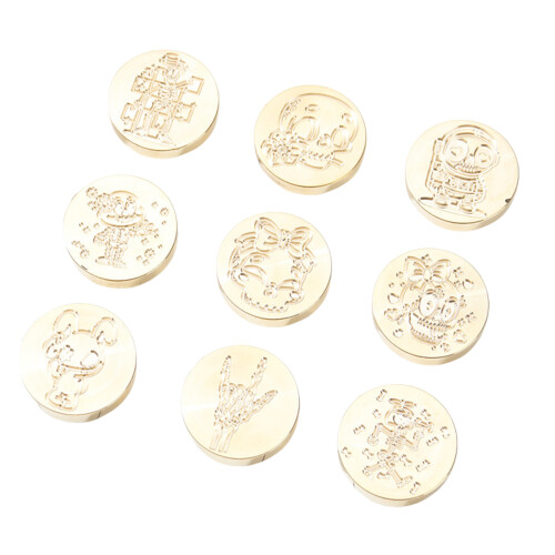 3Pcs Envelope Emboss Wax Seal Stamp Head-Combination three 1