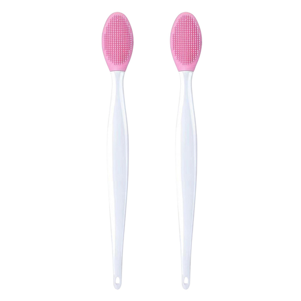 Non-Irritating Lip Scrub Brush, Smaller Side Sugar Scrub for Smoother Lips, Double-Sided Silicone Exfoliating Tool for Travel (2PCS)