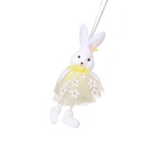 Rabbit Haning Pendant Hanging Charm Skirt Soft Fabric-Yellow