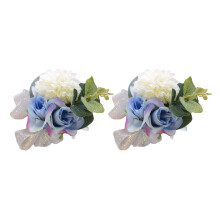 2Pieces Elegant Wrist Corsages For Wedding Celebrations-Blue