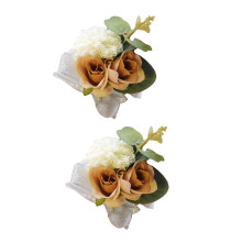 1Set Handmade Flower Wristbands Wrist Flowers for-Khaki