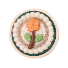 Magnetic Needle Minders Embroidered Wood Needle-orange flowers