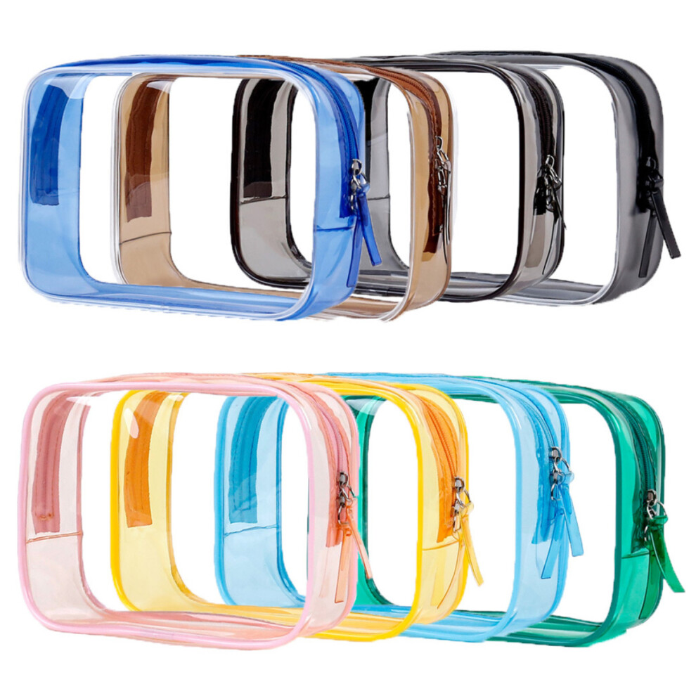 Elevate Your Travel Game, Clear Cosmetic Bag, Transparent Toiletry Bag with Reinforced Seams, TSA Approved Travel Makeup Bags, 8 Pieces, Clear, 8 Vibr