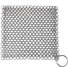 Esponja de limpeza antiaderente para panelas, feita de ferro fundido, 18 cm x 18 cm, resistente e durável, em aço inoxidável, preserva o tempero,
