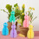 Pack of 5 Easters Honeycomb Hanging Rabbit Decorations Elegant 5