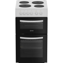 Indesit 50cm Electric Cooker with Solid Plate Hob - White - A/A Rated