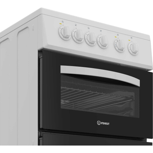 Indesit Indesit 50cm Electric Cooker with Solid Plate Hob - White - A/A Rated 2
