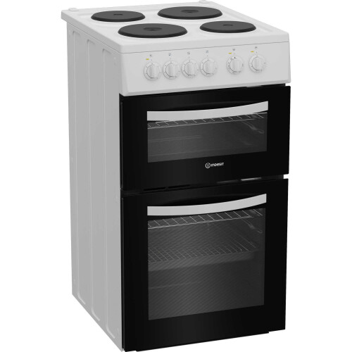 Indesit Indesit 50cm Electric Cooker with Solid Plate Hob - White - A/A Rated 1