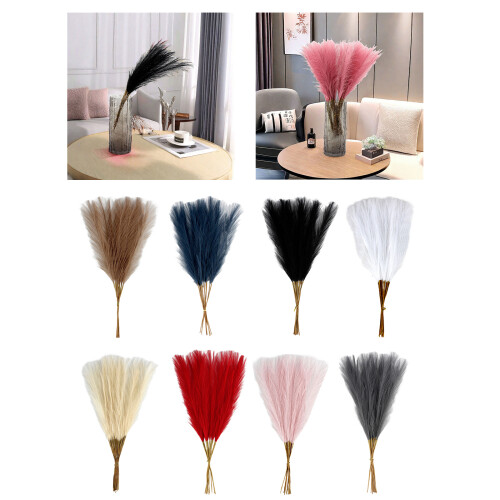 30Pcs Artificial Pampasgrass Plant Realistic Pampasgrass-Pink 2