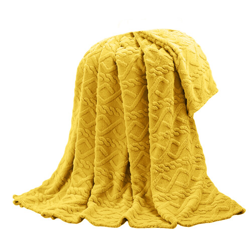 Weiche Fleece-Überwurfdecke, leichte,-Ingwergelb Stil 4