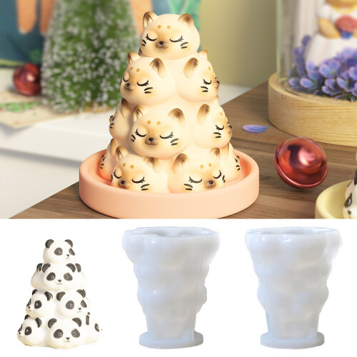 3D Cats Panda Shape Silicone Candle Molds Soap Making Molds-8 2