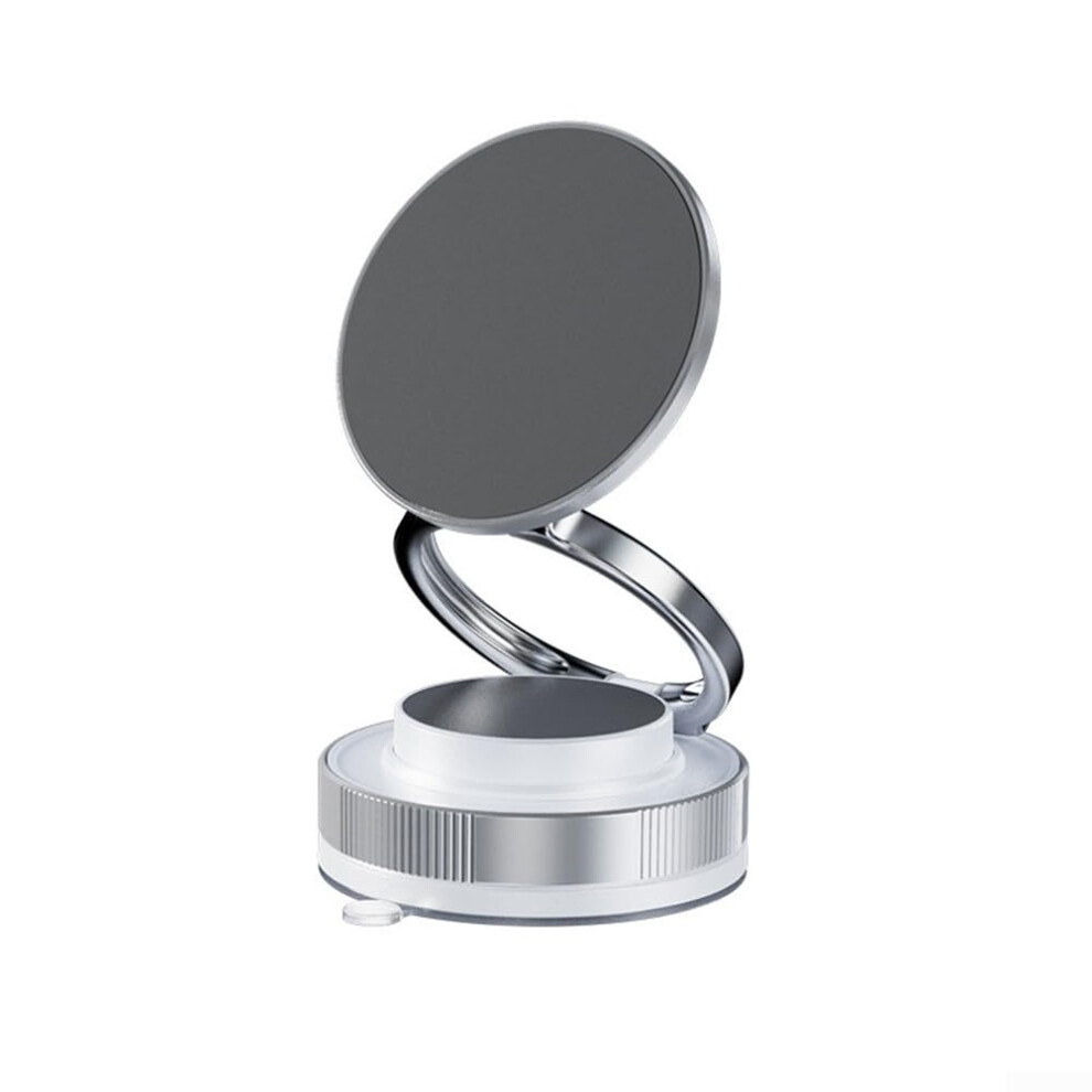 Vacuum Magnetic Cell Phone Holder Suction Cup Car Mount Foldable Compatible With Most Smartphones White 9323874361512