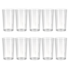 10-pack herbruikbare plastic bekers waterbekers-Helder 270 ml