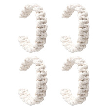 Supports de rideaux en Jutes durables, 4 pièces,- blanc cassé