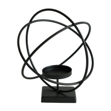 Bougeoir en fer minimaliste, centres de Table à-Globe noir