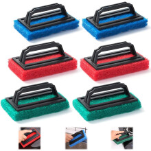 Cepillo de mano para piscinas con agarre antideslizante, cepillo para bañeras que no raya para una limpieza de superficies sin esfuerzo, diseño de