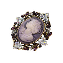 Classical Cameo Portrait Brooch Retro Filigree Design With-2