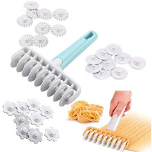 Professionele deegroller met gladde of gekrulde randen, voor koekjes, biscuits, chocolade, brood, taarten, gebak en desserts, 37 stuks