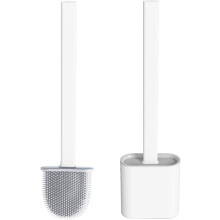 Tiefenreinigende Toilettenbürste, rutschfester, ergonomischer Griff mit schnelltrocknenden Silikonborsten für optimale Badhygiene (1 Stück)