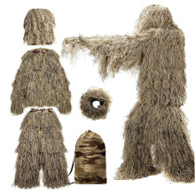 Ghillie Suit 3D Camo Leafy Lightweight Breathable One Size Poncho For Hunters Airsoft Paintball Camouflage