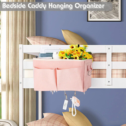 Ευέλικτος οργανωτής αποθήκευσης κομοδίνου, ανθεκτικός καμβάς και σίδερο, 2