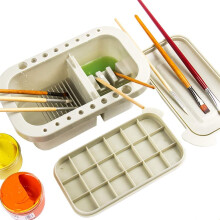 Your Creative Journey Partner: Compact Carry Case, Paint Brush Cleaner, Palette with Wells, Travel-Friendly Artistry