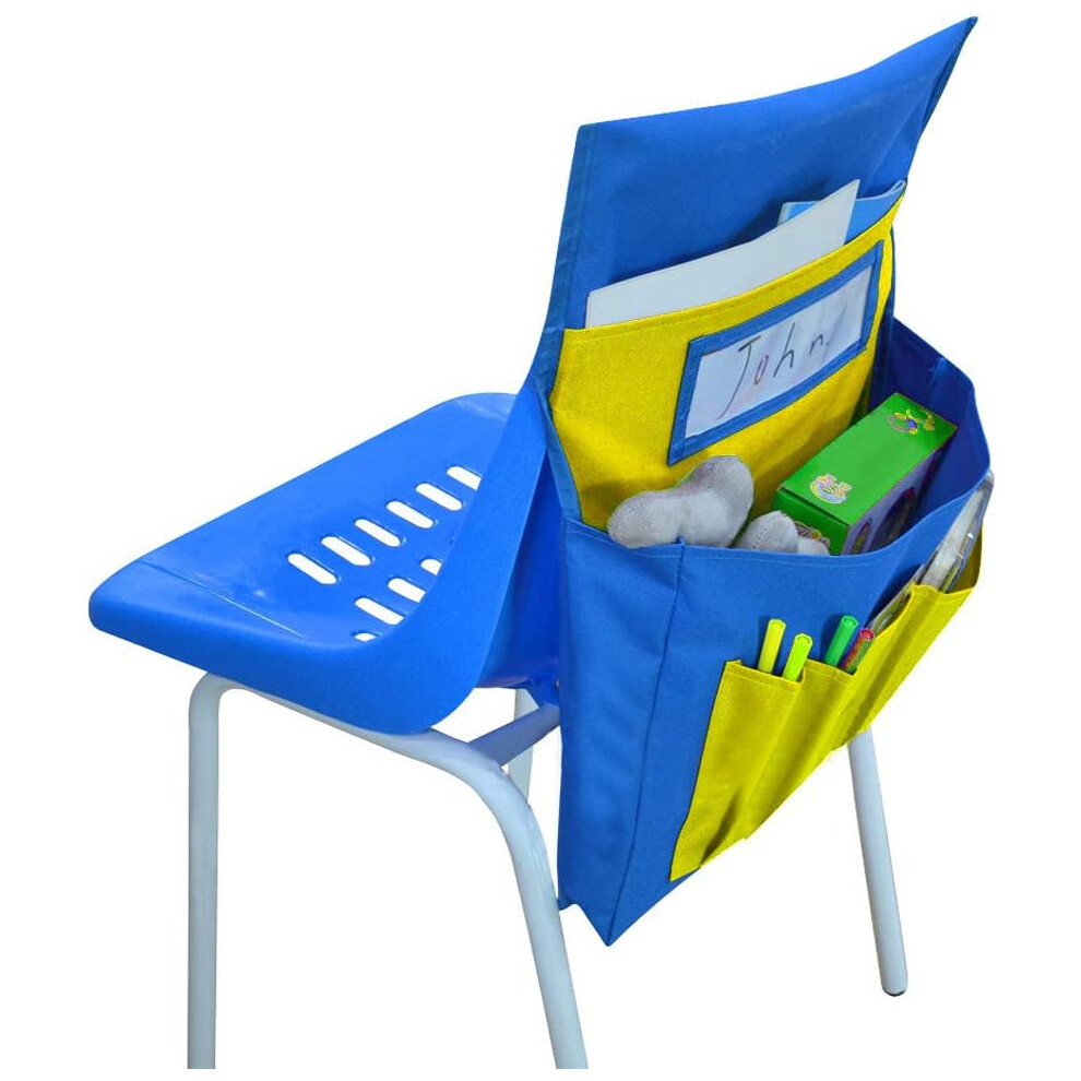 Chairback Buddy Pocket Chart, Classroom Seat Storage Organizer With Multiple Pockets, Heavy Duty Washable Fabric For Easy Attachment To Chairs, Clear 9060116241927