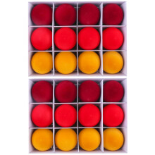 24Pcs Christmas Baubles Colorful Christmas-Red and yellow style