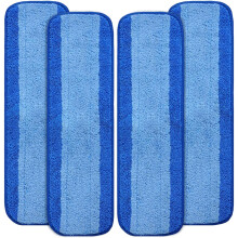 Bona Mop Ersatzpads, 4er-Pack Mikrofaser-Reinigungspads, 45 cm (18 Zoll), speziell für die Reinigung von Hartholzböden, wiederverwendbar,