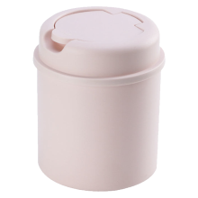 Niet-giftige mini-prullenbak voor op het bureau met scharnierend deksel. Dankzij het compacte formaat is deze prullenbak breed inzetbaar in diverse