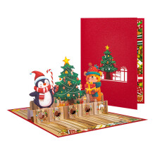 Festival 3D Popup Christmas Card Delicate-Decorate Christmas t