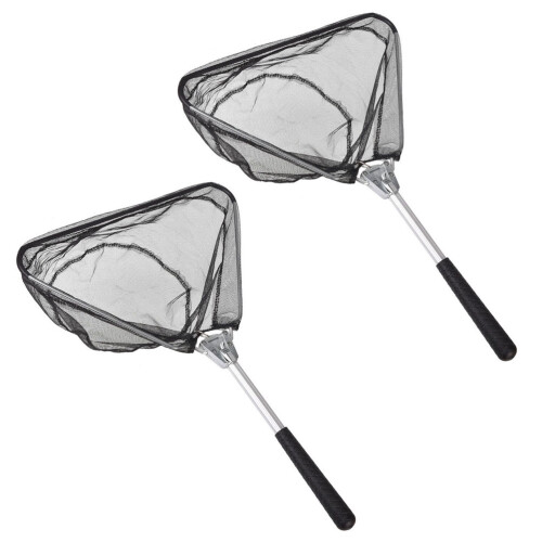 2St Mini Driehoekig Inklapbaar Visnet Samenvouwbaar 50Cm Zwart