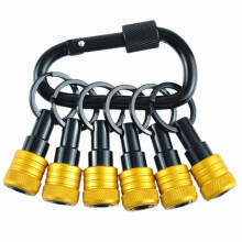 6Pcs Bit Holder Key Chain 1/4inch Portable Drill Holder-Yellow