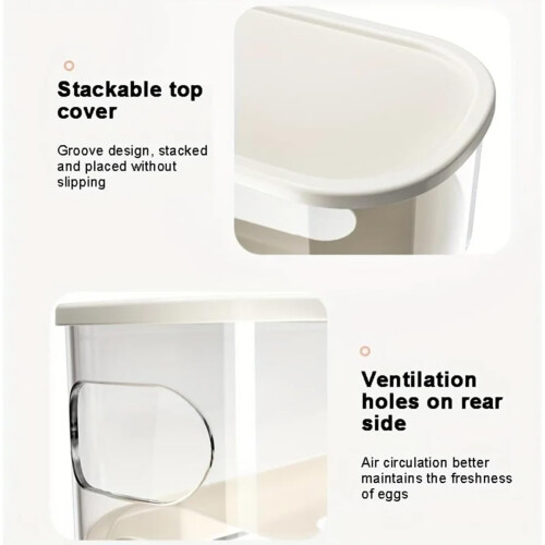 Refrigerator Egg Storage Box Automatic Scrolling Large Capacity Kitchen Roll Off Design 1