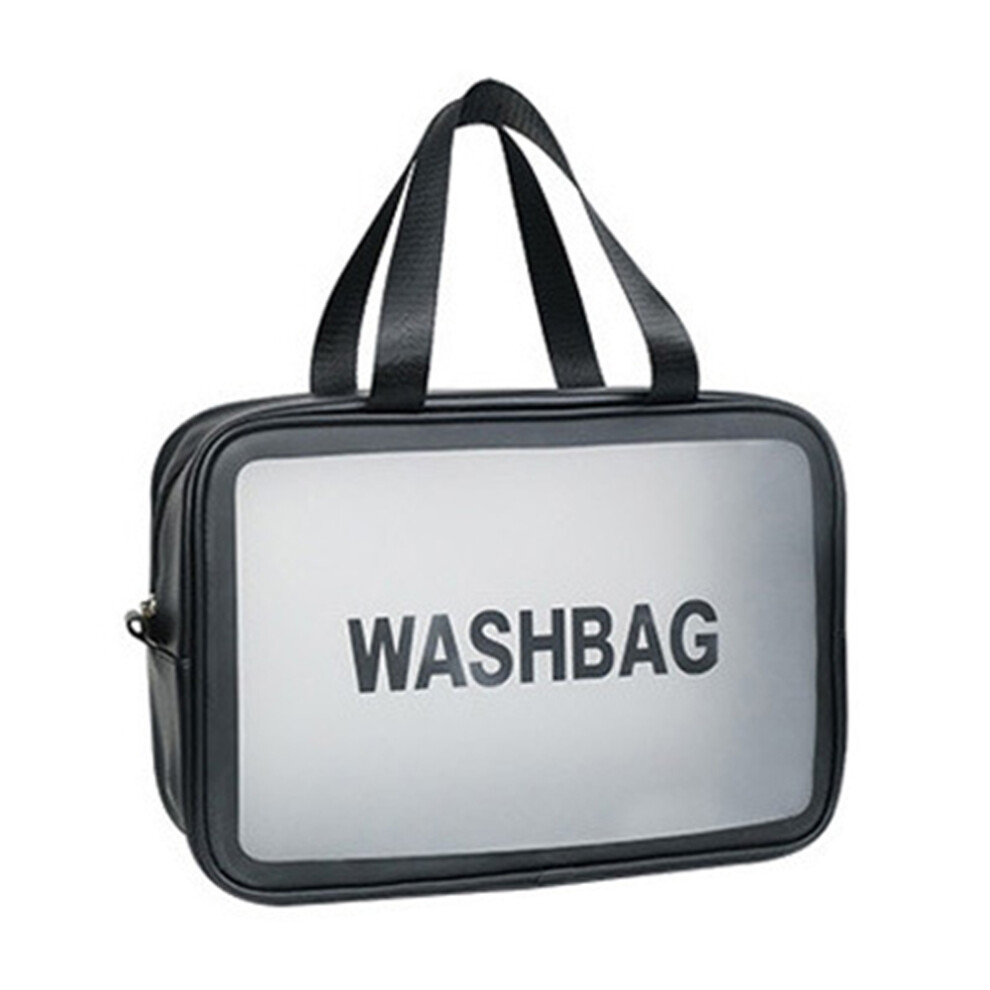 Elegant Translucent Cosmetic Bag, Reinforced Carrying Handle For Travel, Portable & Durable Makeup Organizer, TSA Approved Transparent Toiletry Bag, M