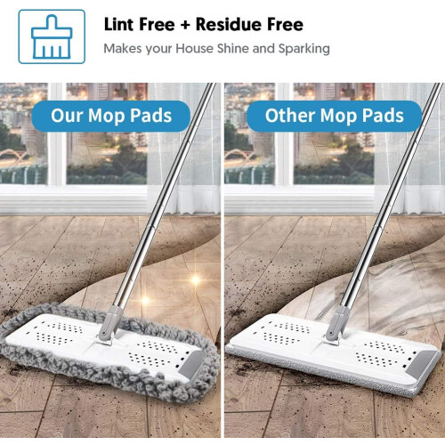 Limpeza de pisos ecologicamente consciente, refis de microfibra para esfregão spray, compatibilidade universal, fácil de usar, refis 2