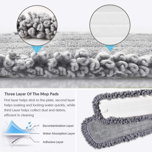 Limpeza de pisos ecologicamente consciente, refis de microfibra para esfregão spray, compatibilidade universal, fácil de usar, refis 1