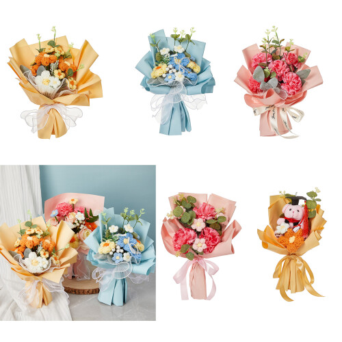 Artificial Flower Bouquets for Mother Day,-5883 light blue 2