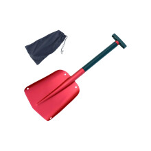 Space Saving Foldable Snow Shovel With Extended Handle For-Red