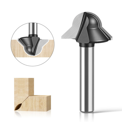 Carbon Round Bottom V Grooved Router Bit For- black 1 4 7 8 1
